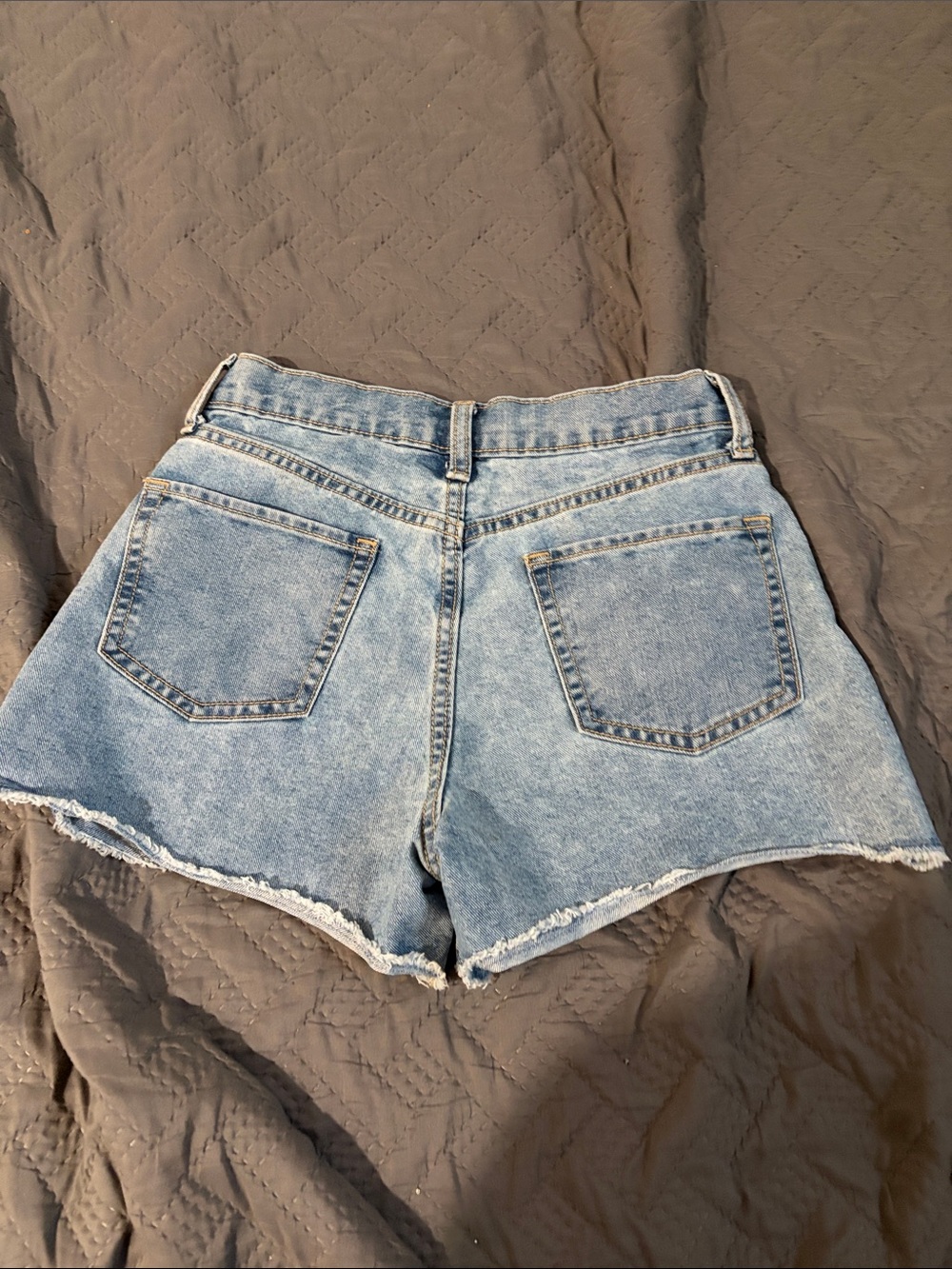 Old Navy Light Blue High-Rise Button-Front Denim Shorts - Picture 3 of 3